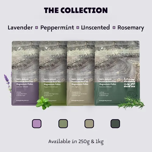 Miniatura 9 de Dead Sea - Juego de baño de escamas de magnesio 100% puro con aceite esencial infundido de lavanda (bolsa de 8.82 onzas)