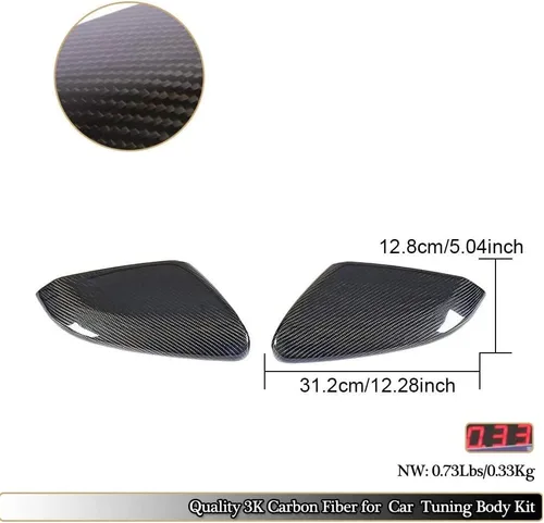 Miniatura 5 de Cubierta de espejo de fibra de carbono para Honda 10th Civic Gen Sedán/Coupe/Hatchback 2016-2018 reemplazo retrovisor lateral retrovisor tapas