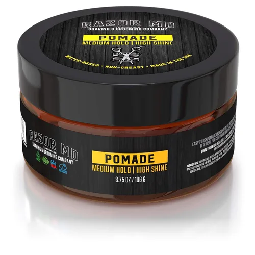 Miniatura 7 de Razor MD Pomada natural para el cabello a base de agua para hombres con alto brillo y acabado liso, fijación media fuerte, los mejores productos