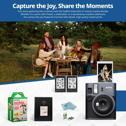 Miniatura 2 de FUJIFILM Mini 41 Cámara de Película Instantánea en Paquete – Cámara de Fotos Instantáneas con Película Fujifilm Mini (20 Hojas), Álbum de Fotos