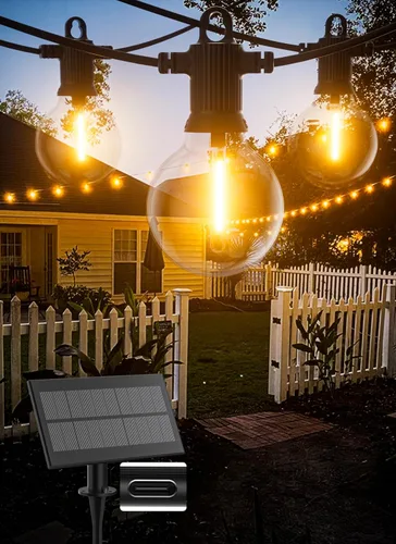 Miniatura 14 de Zuske: Cadena de luces para exteriores de 150 pies, luces de patio con 75 bombillas G40 de globo irrompibles (3 de repuesto), luces LED colgantes