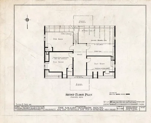 Historic Pictoric : Blueprint HABS NJ,2-TAPO.V,1- (Sheet 3 of 15) - William Holdrom House, Prospect & Rivervale Avenues, Old Tappan, Bergen County,