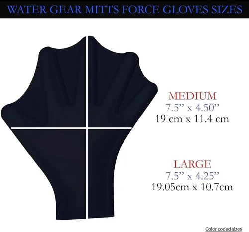 Miniatura 5 de Water Gear Guantes de silicona Force - Guantes Aqua Fitness - Ideal para entrenamientos y buceo - Diseñado con agarre mejorado
