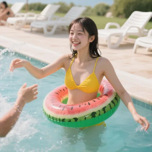 Miniatura 3 de Flotador de piscina de frutas, anillo de tubo de natación de sandía naranja y limón, tubo interior inflable para fiesta de piscina para niños, 3