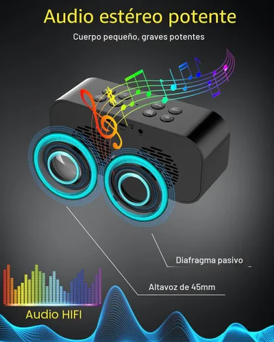 Miniatura 5 de AFK Reloj despertador con altavoz Bluetooth para dormitorio/oficina, pequeño reloj digital para adultos con sueño pesado, adolescentes, niños