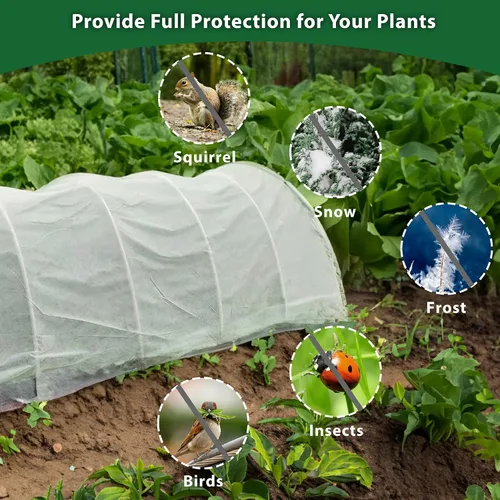 Miniatura 5 de Cubiertas para Plantas de 10 x 33 Pies Protección contra Congelación, 1.06 oz/yd² Tela de Cobertura de Hileras Flotante Grande y Gruesa