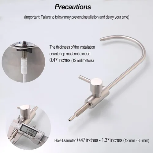 Miniatura 4 de Grifo de agua potable para la mayoría de ósmosis inversa y filtración de agua. Grifo de fregadero de acero inoxidable SUS304 níquel cepillado.