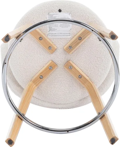 Miniatura 8 de LukeAlon Taburete de Bar Moderno de Sherpa Individual, Taburetes de Altura de Asiento Bajo de 26 Pulgadas Tapizados con Altura de Encimera sin