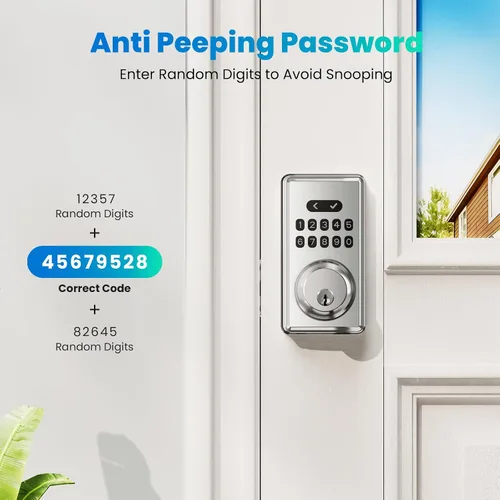Miniatura 3 de Cerradura de puerta sin llave con teclado, cerrojo de seguridad, cerraduras digitales inteligentes con código, cerradura automática, contraseña
