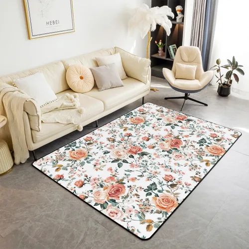 Miniatura 15 de jejeloiu Groovy Flower Area Rug 3x5 Retro Floral Boho Living Room Rugs for Bedroom 70S Hippie Groovy Flowers Bohemian Decor Carpet Psychedelic Beige