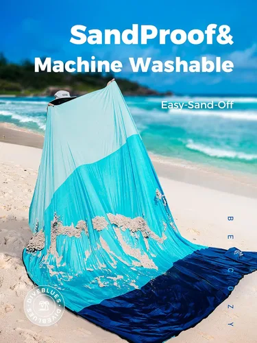 Miniatura 3 de OCOOPA Diveblues - Manta de playa extragrande de nailon de paracaídas, sin arena, cómoda, acogedora, a la moda, compacta y ligera, reforzada, a