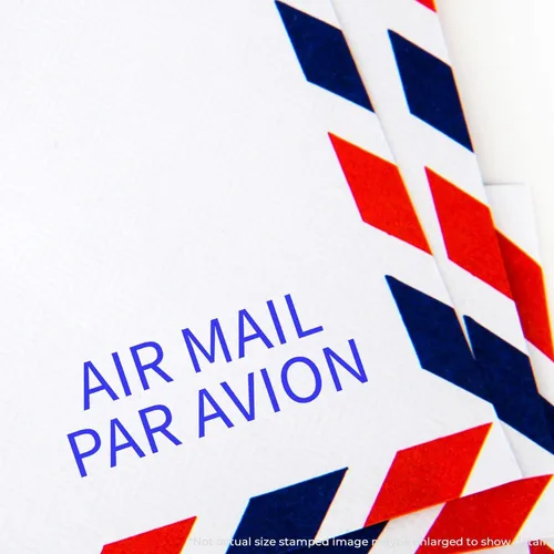 Miniatura 6 de Sello de avión para correo aéreo preentintado, sello esencial de correo para empleados de correo, tinta roja vibrante, diseño delgado, tamaño 1/2 x