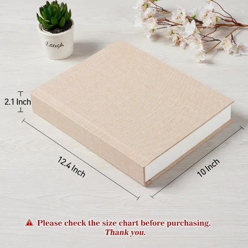Miniatura 2 de Álbum de fotos Pssoss de 8x10 con espacio para escribir, cubierta de lino, álbum de fotos de 8x10, libro que contiene 30 fotos, ideal para álbumes