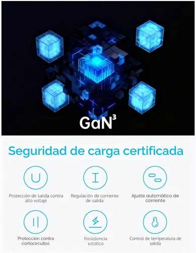 Miniatura 5 de Estación de carga USB C, estación de carga rápida GaN III de 7 puertos de 140 W, estación de carga USB PD 3.0 para múltiples dispositivos