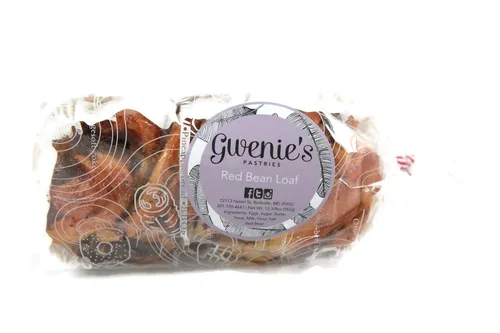 Gwenie's Pastries Pan de remolino de frijoles rojos (frijoles rojos, 1 pan) Consumir en 5 días o refrigerar
