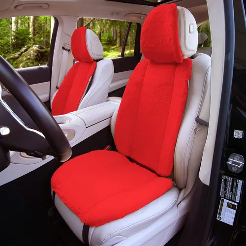 Miniatura 6 de FH Group Doe16 - Juego de cojines de asiento delantero de piel de conejo sintética, para la mayoría de automóviles, camiones, SUV o camionetas Beige