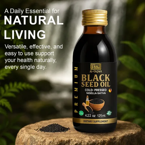 Miniatura 2 de AL-TAQWA Aceite de semilla negra – Aceite de nigella sativa virgen extra (Kalonji) para el cabello, la piel y el bienestar – prensado en frío, sin