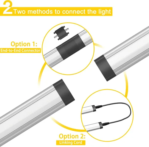 Miniatura 7 de GETINLIGHT IN-0110-26-SN-5K - Luces LED enchufables para debajo de la encimera, 12 pulgadas, luz de día 5000 K, paquete de 6 Blanco frío 5000K