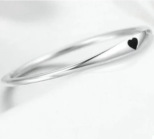 Miniatura 3 de Anillo apilable de acero inoxidable con forma de corazón