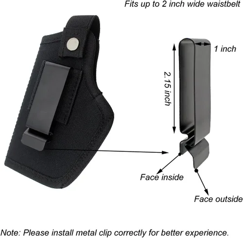 Miniatura 3 de Funda de transporte oculta para mano derecha e izquierda, se adapta a pistolas subcompactas y grandes