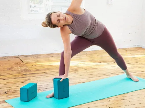 Miniatura 8 de Sol Living Bloques de yoga, paquete de 2 cojines de yoga de espuma EVA de alta densidad, para estirar, pilates, meditación, equipo de ejercicio