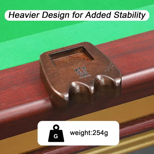 Miniatura 3 de CROWN ME Soporte de madera ponderado para palos de billar de 2 tacos, soporte para palos de billar, soporte para tiza