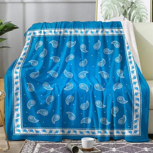 Miniatura 16 de Manta tipo bandana negra tamaño King, manta de forro polar para sofá, cama, sofá, mantas y mantas de cachemira, manta de franela de felpa súper