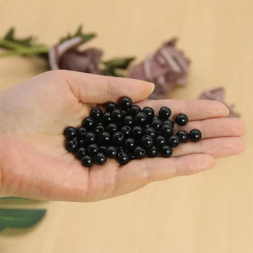 Miniatura 7 de 600 cuentas redondas de cristal negro a granel, cuentas de jade imitativo, cuentas de lava, cuentas sueltas para hacer joyas, aretes, collares