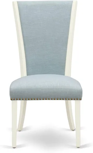 Miniatura 5 de East West Furniture HLVE3-LWH-15 - Juego de mesa y sillas de cocina de 3 piezas contiene una mesa redonda de comedor con pedestal y 2 sillas Parson