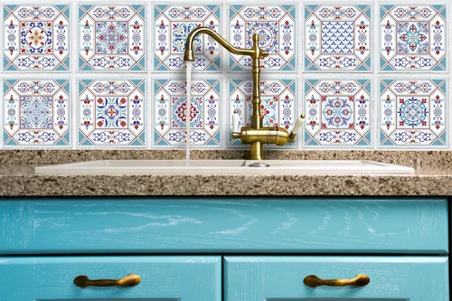 Miniatura 9 de IRI-GIRI Adhesivos para azulejos de loseta en muro Calcomanías de pared de vinilo impermeables de 4 x 4 pulgadas para cocina y baño Azulejos