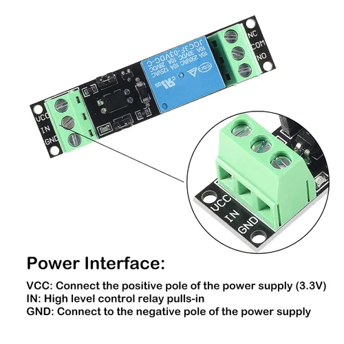 Miniatura 4 de 10 unids 1 canal DC 3V/3.3V relé módulo de interruptor de alimentación con optoacoplador módulo de relé aislado placa de control de unidad para IOT