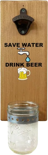 Miniatura 13 de Abridor de botellas de esquí, tablero de madera de montaje en pared con tapa extraíble y abridor de hierro fundido, regalo de esquiador rústico