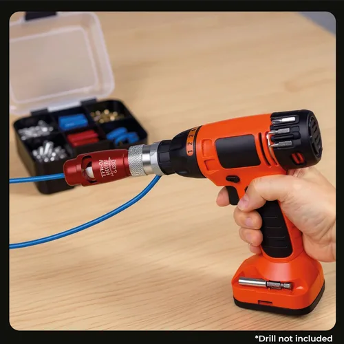 Miniatura 4 de Kit de herramientas para pelacables y tornado accionado por taladro con 4 cabezales intercambiables y accesorios - Herramienta de conector