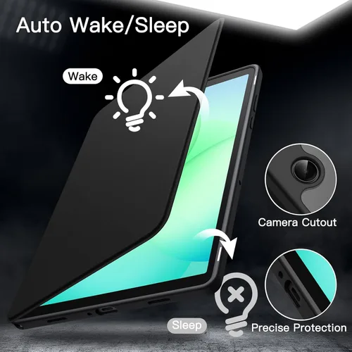 Miniatura 5 de JETech Funda giratoria para Samsung Galaxy Tab A11+/A11 Plus, rotación de 360 grados, cubierta protectora con soporte transparente, visión Negro