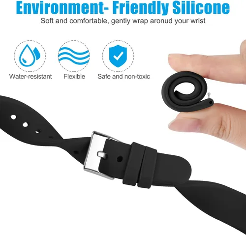 Miniatura 3 de Tobfit Pack 3 bandas delgadas compatibles con Fitbit Versa 2 Bands/Fitbit Versa/Fitbit Versa Lite/SE, pulsera de repuesto de silicona para hombres