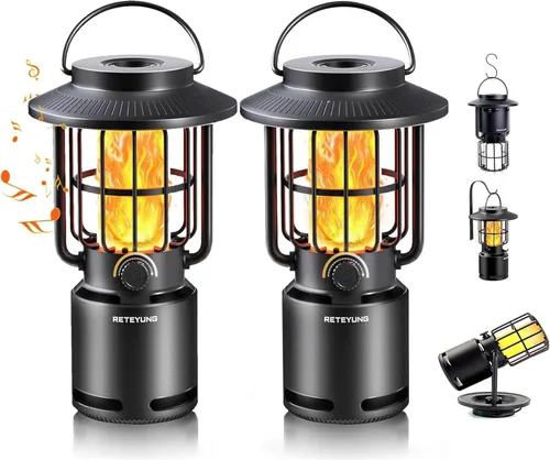 Altavoces para exteriores Bluetooth impermeables, 10 W, inalámbrico, portátil, altavoz con luz de llama LED con atmósfera de antorcha para
