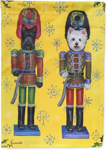 Miniatura 350 de Caroline's Treasures PPP3097CHF - Pijama de Navidad con diseño de bulldog francés para colgar en la pared, poliéster, tamaño de casa, multicolor