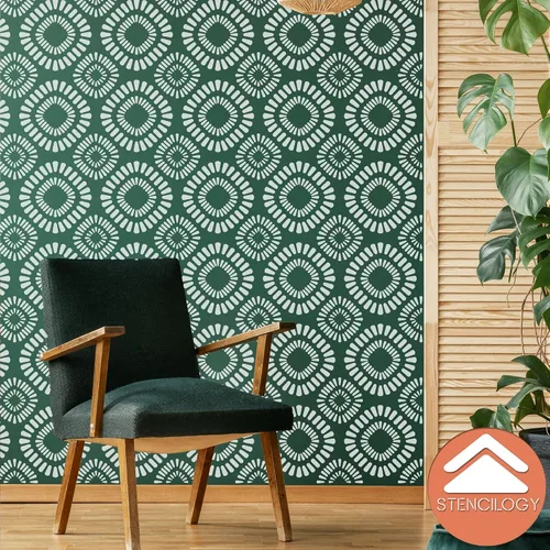 Miniatura 5 de STENCILOGY® / Asi - Plantilla de pared XL de 24 x 38 pulgadas, patrón de plantilla de pared floral grande, plantillas de pared grandes para pintar