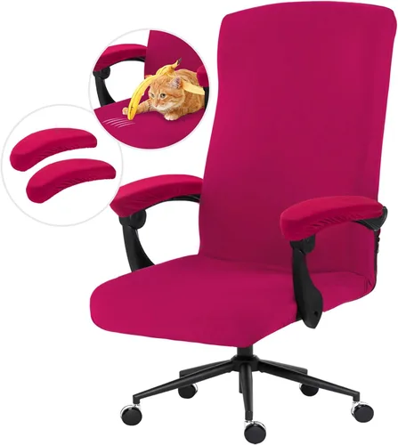 Miniatura 48 de Fundas elásticas para asiento de silla de oficina de escritorio - Funda universal de spandex para silla de computadora - Fundas removibles lavables