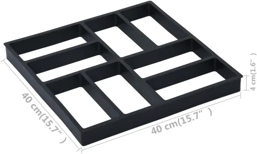 Miniatura 2 de vidaXL Pavimento reutilizable, 15.7 x 15.7 x 1.6 pulgadas, herramienta de mejora del hogar al aire libre, material plástico resistente, negro
