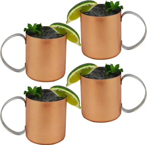Miniatura 9 de Southern Homewares Taza Moscow Mule de cobre con forro de acero inoxidable – Juego de tazas de cobre martillado de 16 oz para cócteles – Tazas