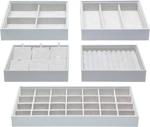 Miniatura 3 de Bandejas mágicas apilables para joyas, organizador de cajones de armario para accesorios, gadgets y cosméticos, caja de almacenamiento