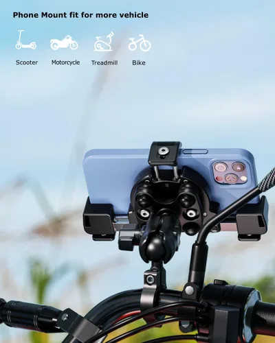 Miniatura 2 de Kewig Soporte de teléfono para motocicleta con amortiguador de vibraciones y cámara sin bloqueo, soporte de teléfono de motocicleta antirrobo