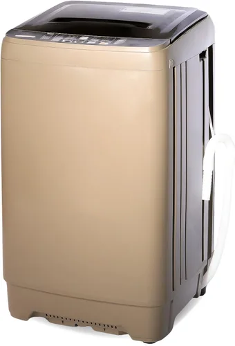 Lavadora automática de 15.6 libras con 10 programas, pantalla LED, 8 niveles de agua, lavadora compacta de alta eficiencia para apartamento, RV,