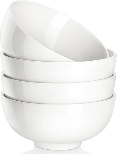 Miniatura 12 de MALACASA Juego de 6 cuencos de sopa de porcelana de 26 onzas, cuencos de cerámica negra para cocina, cuenco de cereales para avena, fruta, ensalada