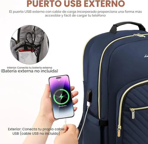 Miniatura 5 de LOVEVOOK Mochila para laptop de 18.4 pulgadas para mujer, bonita mochila de viaje bolso para mujer, bolsa profesional para computadora portátil