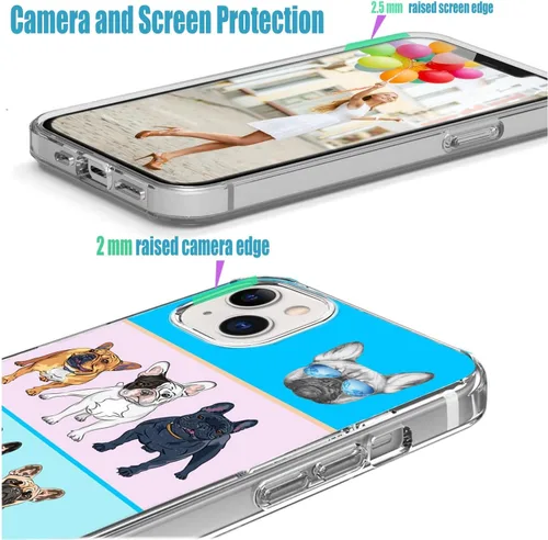 Miniatura 5 de Funda protectora completa a prueba de golpes, delgada, suave, TPU transparente, para iPhone 14/13 6.1, diseño de animales de dibujos animados