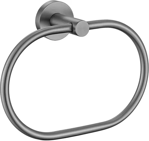 Miniatura 13 de Angle Simple Toallero con forma de anilla giratorio, soporte para toallas de mano de acero inoxidable para baño, colgador para pared, negro y dorado