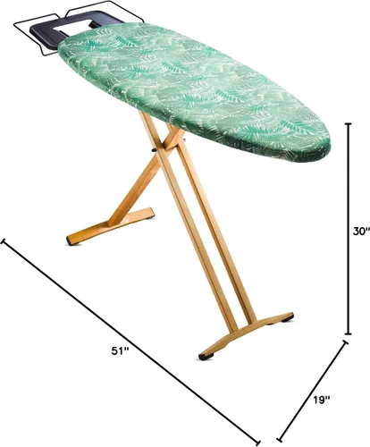 Miniatura 9 de Bartnelli Pro Luxury - Tabla de planchar con patas de madera de haya extra anchas de 51x19 pulgadas, con soporte para plancha de vapor de alta