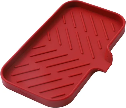 Miniatura 12 de MicoYang Jaboneras de baño de silicona con boquilla de drenaje, organizador de fregadero de cocina, soporte de esponja, bandeja de jabón para Azul